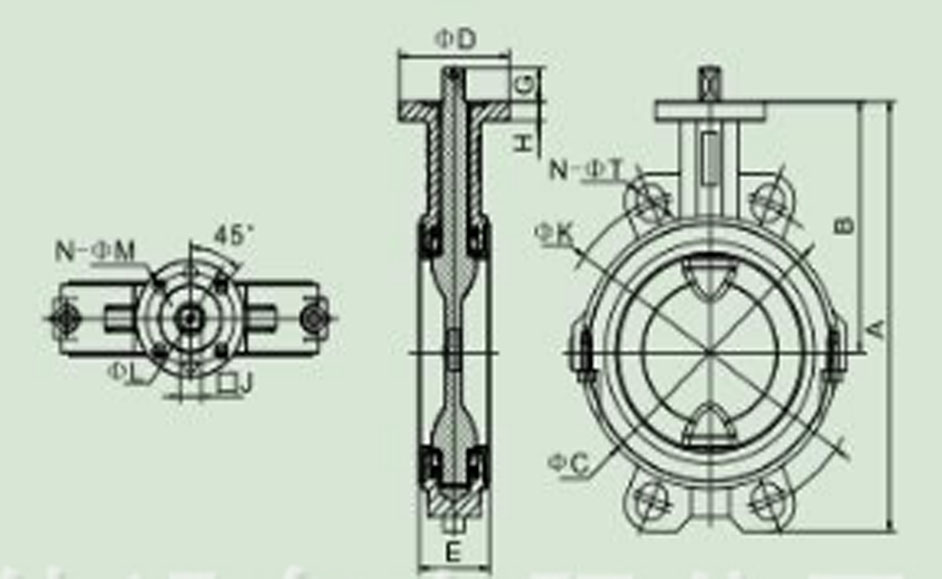 Wafer Butterfly Valve PTFE Sealing